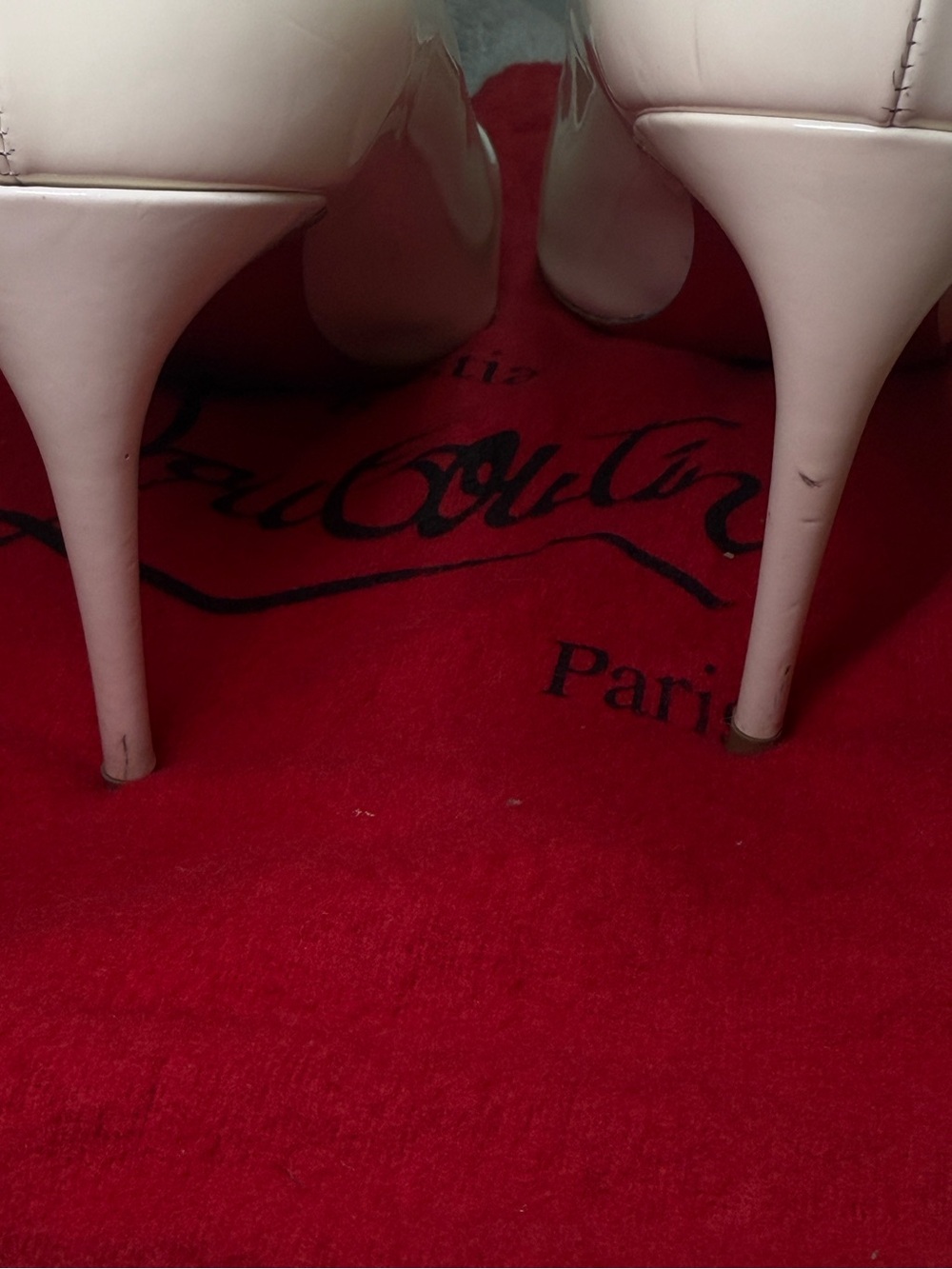 Christian Louboutin White Patent Pointed Toe Stiletto Pumps - Picture 5 of 8